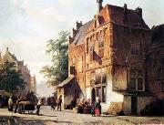 European city landscape, street landsacpe, construction, frontstore, building and architecture.068 unknow artist